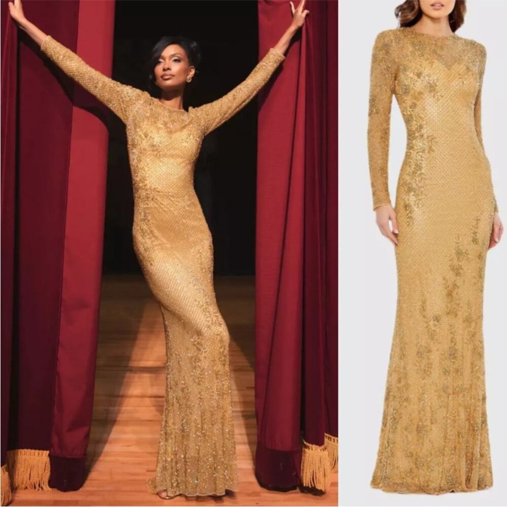 Mac Duggal Gold Evening Gown 5504